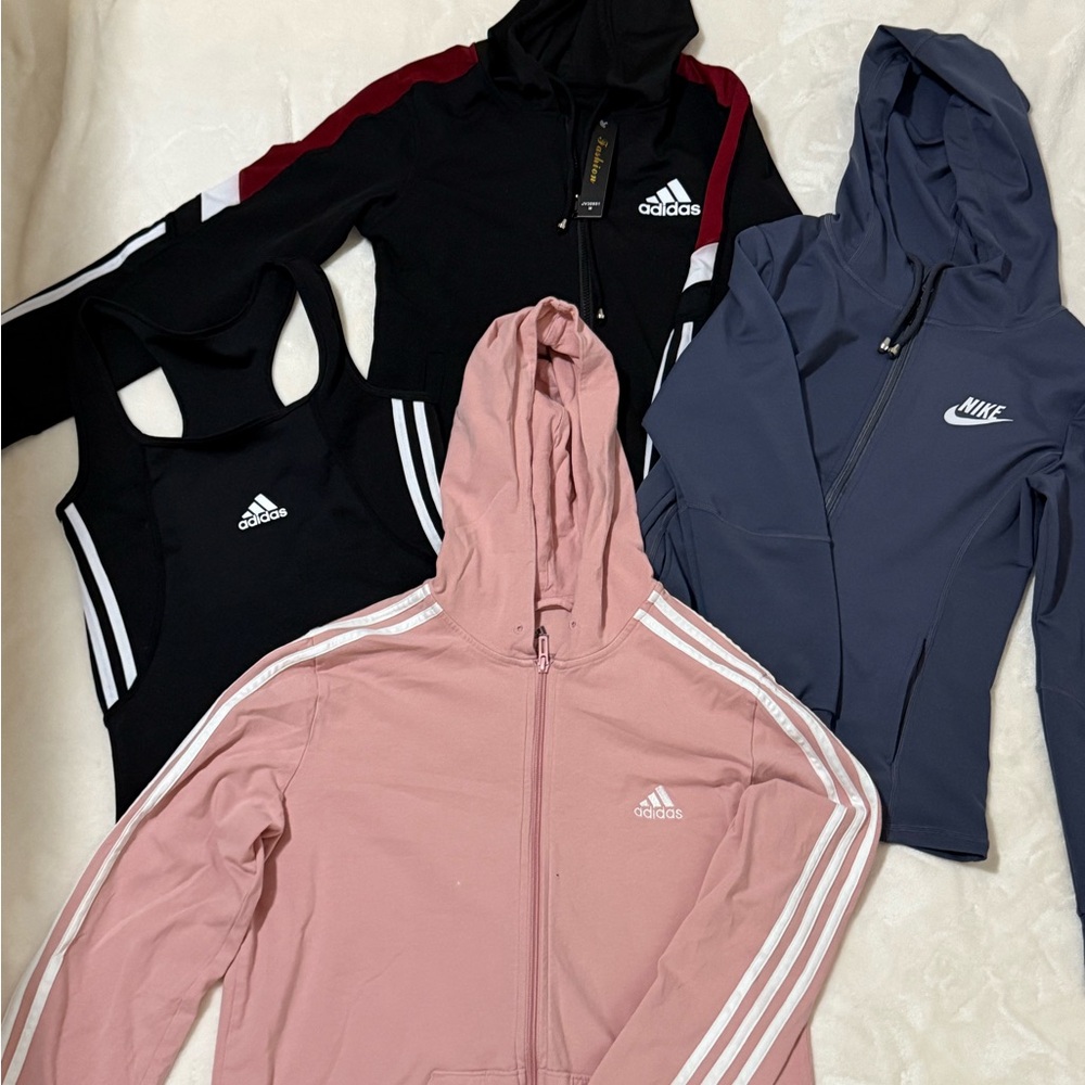 Adidas Women's Sweaters - Black, Pink, and Blue